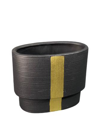 Кашпо с золотой полосой